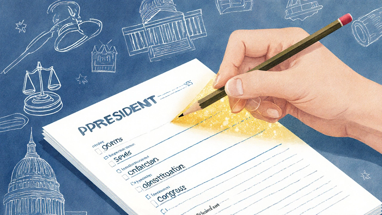 A hand writing key terms into structured guided notes with glowing light symbolizing learning.